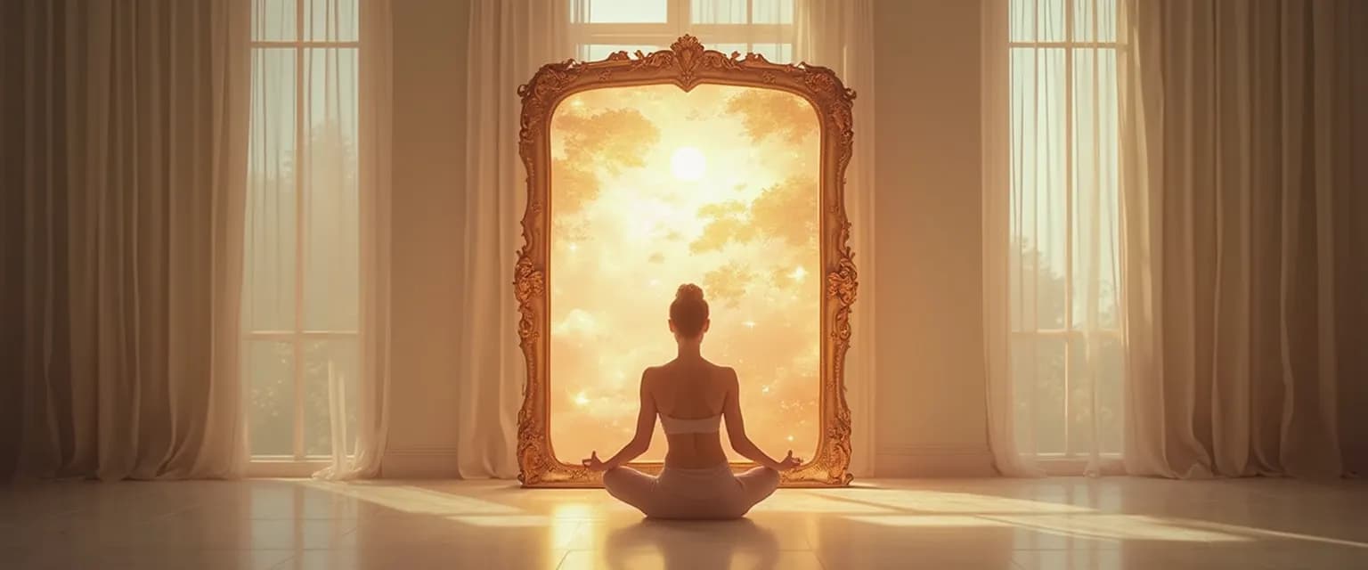 Person practicing mirror work exercises for personal development and self-awareness