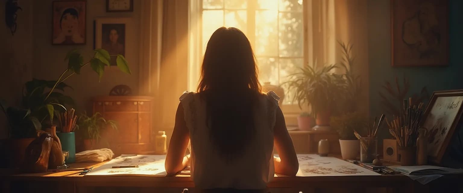 Person transforming their greatest heartbreak into beautiful artwork through creative expression