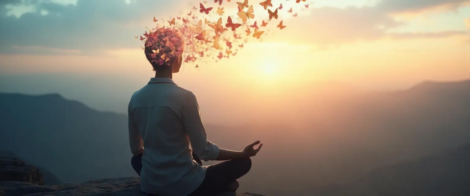 Person practicing self awareness 101 techniques while sitting calmly outdoors