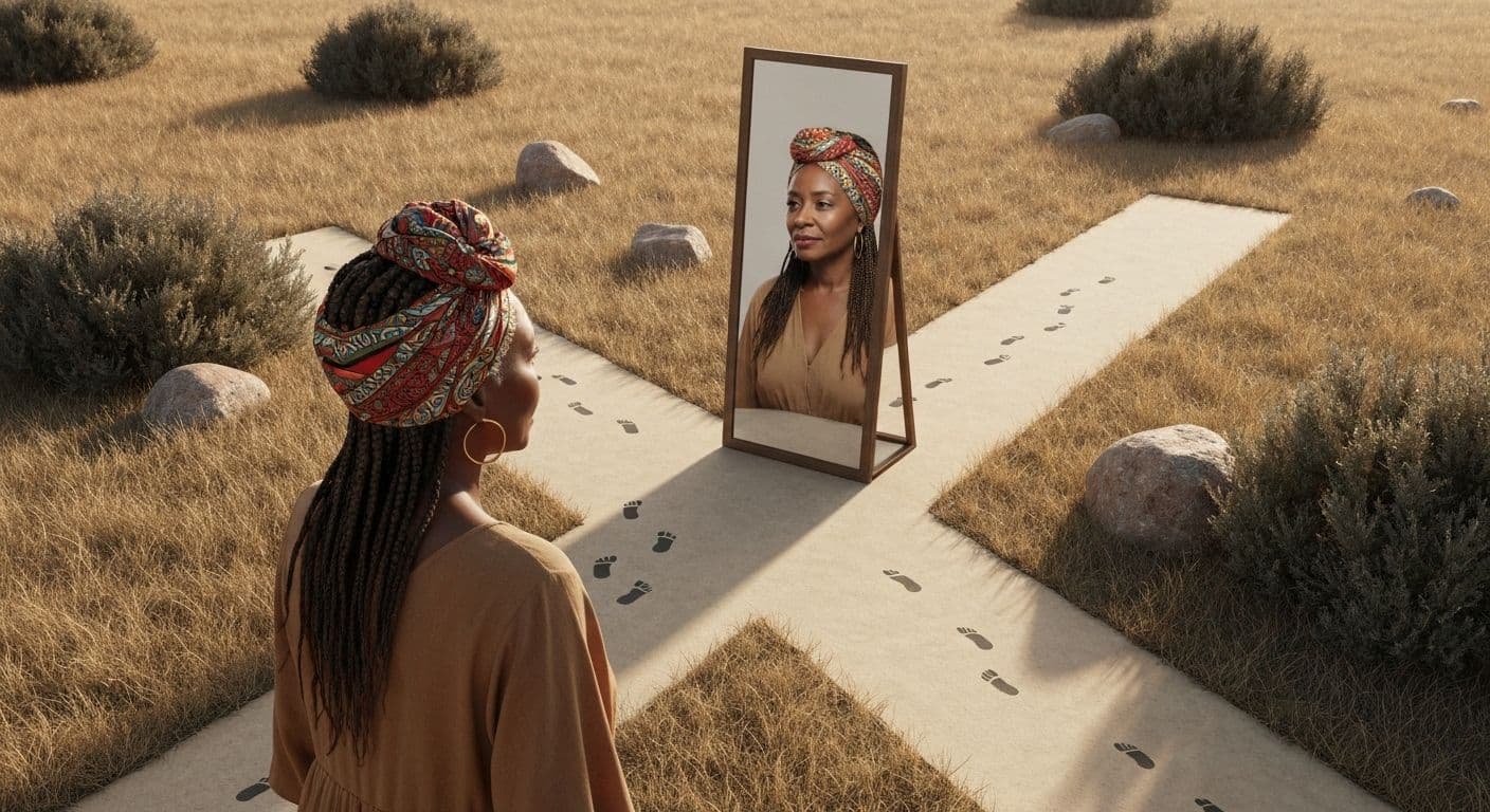 Person moving from reflection to action, illustrating the concept of self awareness in practice