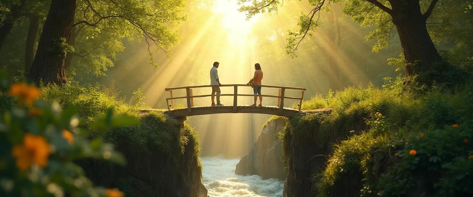 Two people building confidence through supportive relationships with mutual encouragement