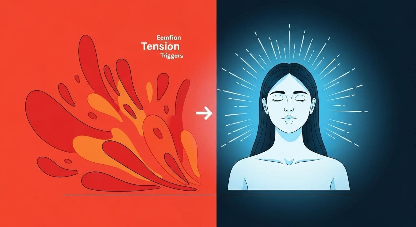 Person practicing self awareness in conflict management by recognizing physical and emotional warning signs before tension escalates