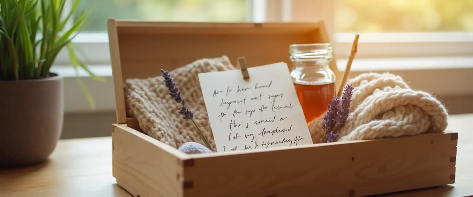 Personalized DIY comfort box with thoughtful items to send someone grieving