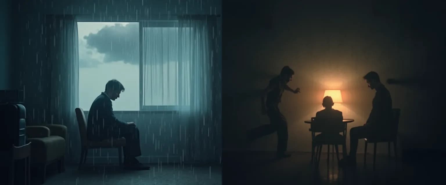 Person contemplating whether their 'I'm not happy' feelings are temporary or signs of depression