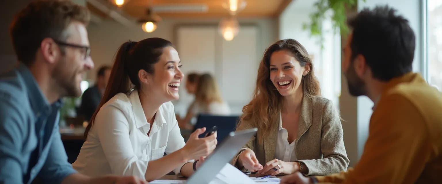 Professional using emotional intelligence skills to increase job satisfaction in a collaborative workplace