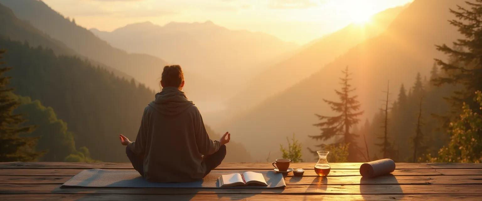 Person practicing daily rituals to improve their sense of mind and mental clarity