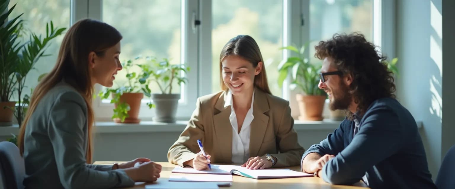 Professional practicing emotional intelligence development exercises at work desk