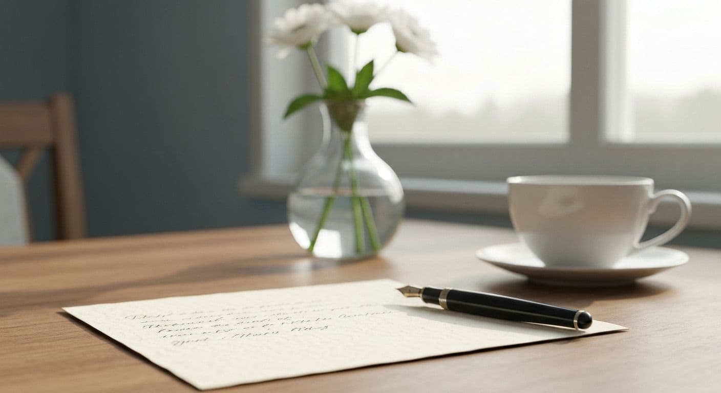 Person writing heartfelt handwritten letter showing what to send grieving friend for meaningful support