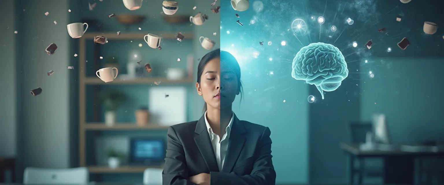 Person practicing metacognition self awareness exercises during daily activities