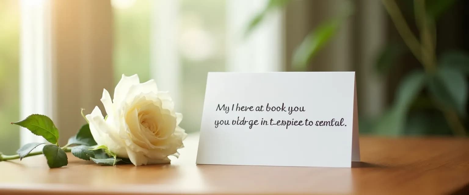 Compassionate message for sympathy card after loss of husband being written in a condolence card