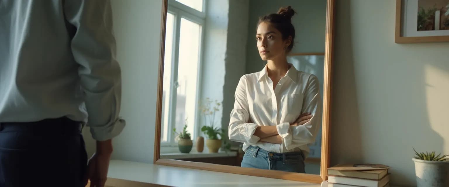 Manager practicing self-awareness techniques during a workday