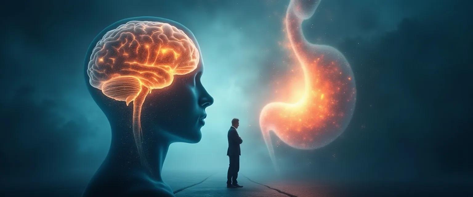 Person balancing intuition and analysis while practicing self-awareness in decision making