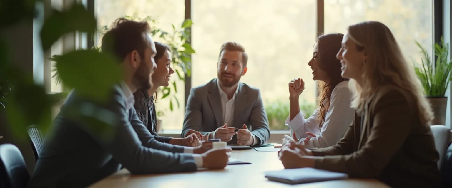 Professional using mindful listening skills during a workplace meeting