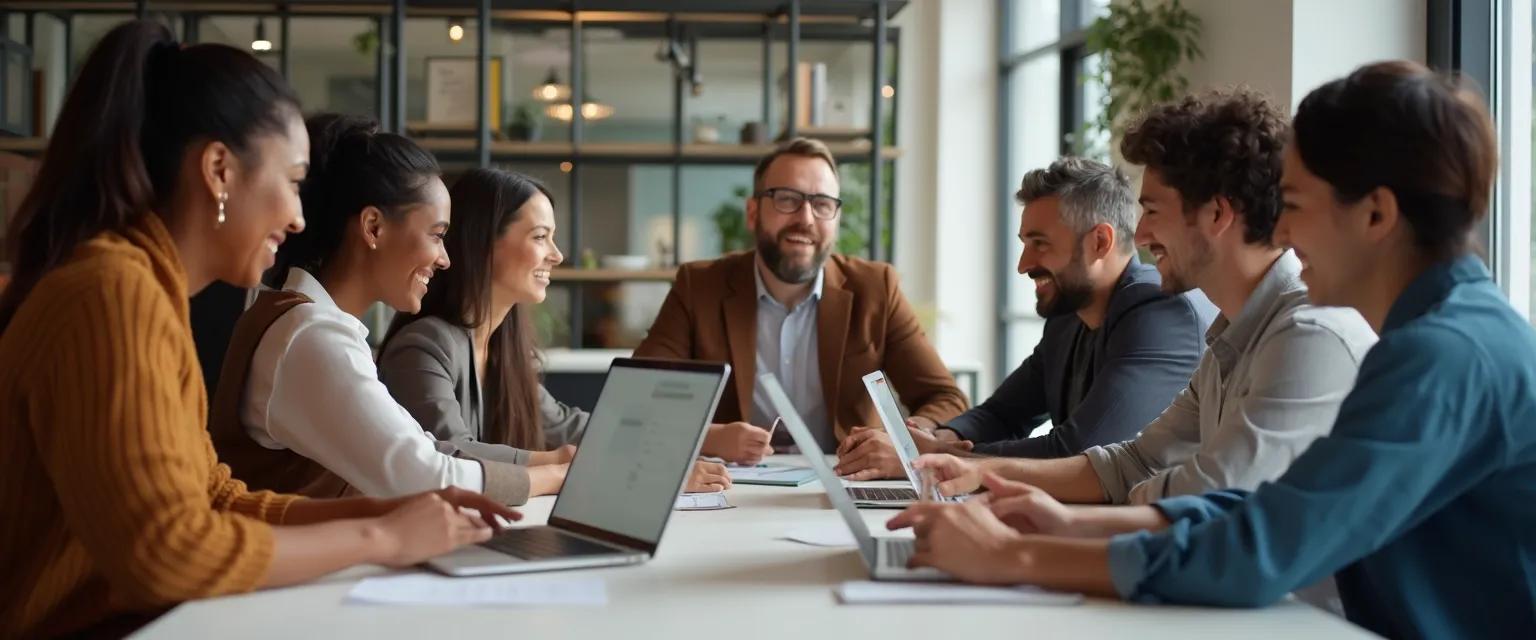 Professionals demonstrating social awareness emotional intelligence examples in a collaborative meeting
