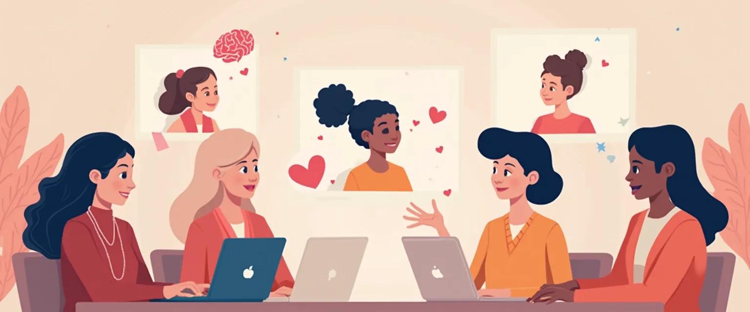 Team members developing EQ through digital interactions instead of meetings