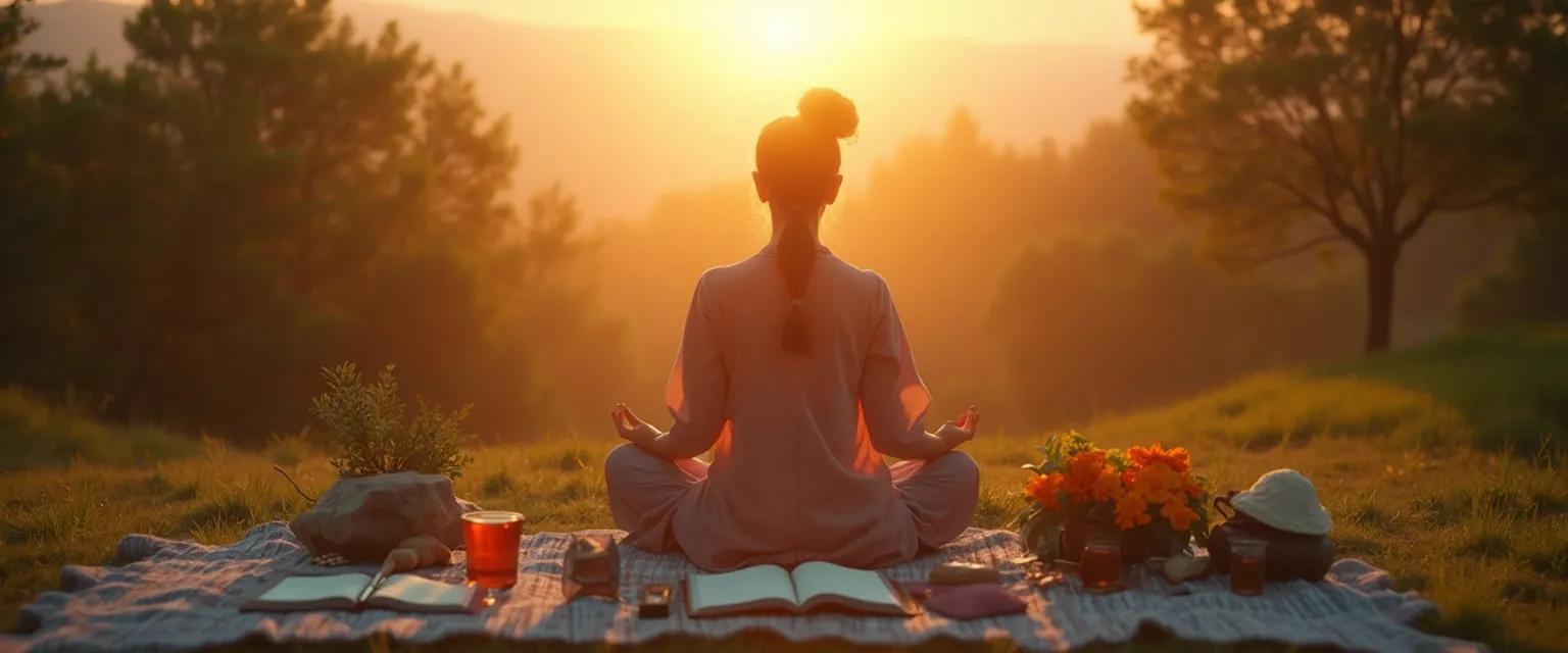 Person practicing daily rituals to manage anxiety during cultural adjustments