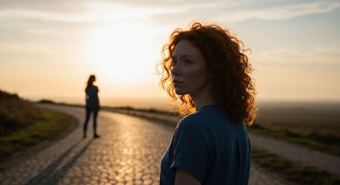 Person reflecting peacefully while feeling sad about breakup even though they ended it, representing healthy emotional processing