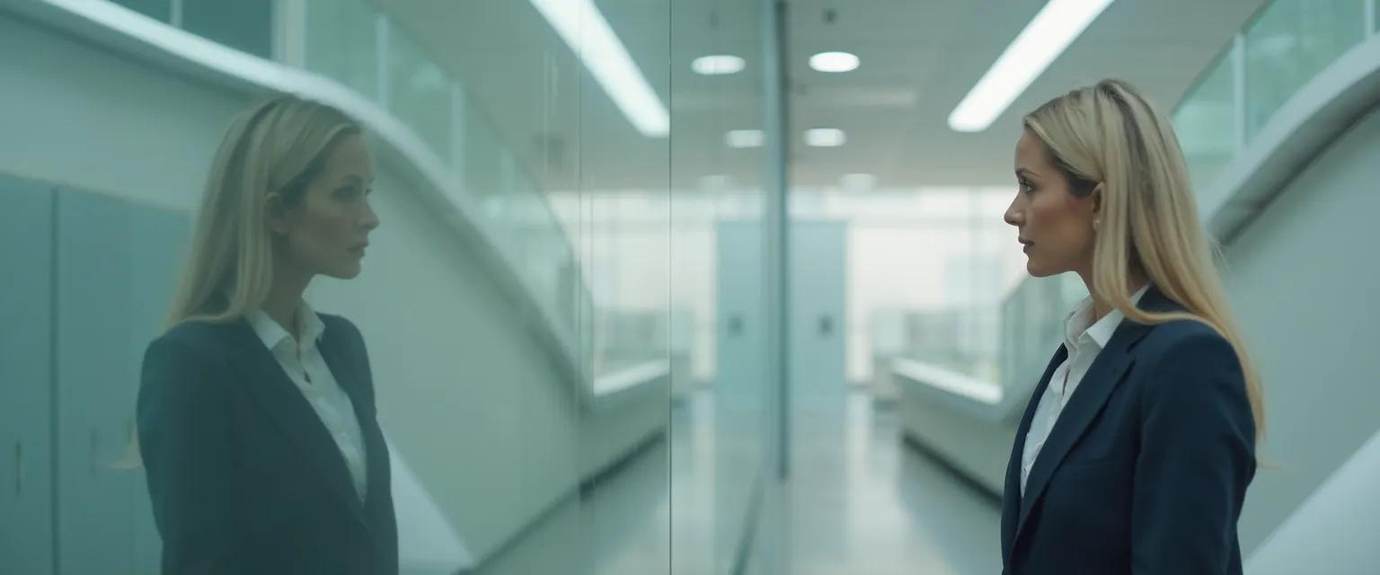 Professional demonstrating external self-awareness examples in a business meeting