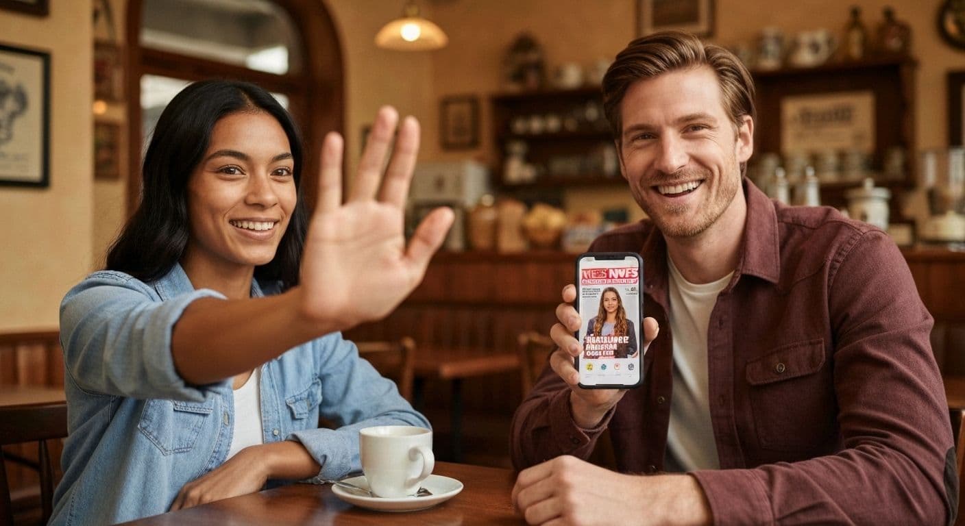 Two friends having a meaningful conversation, setting boundaries around recent celebrity breakups discussion