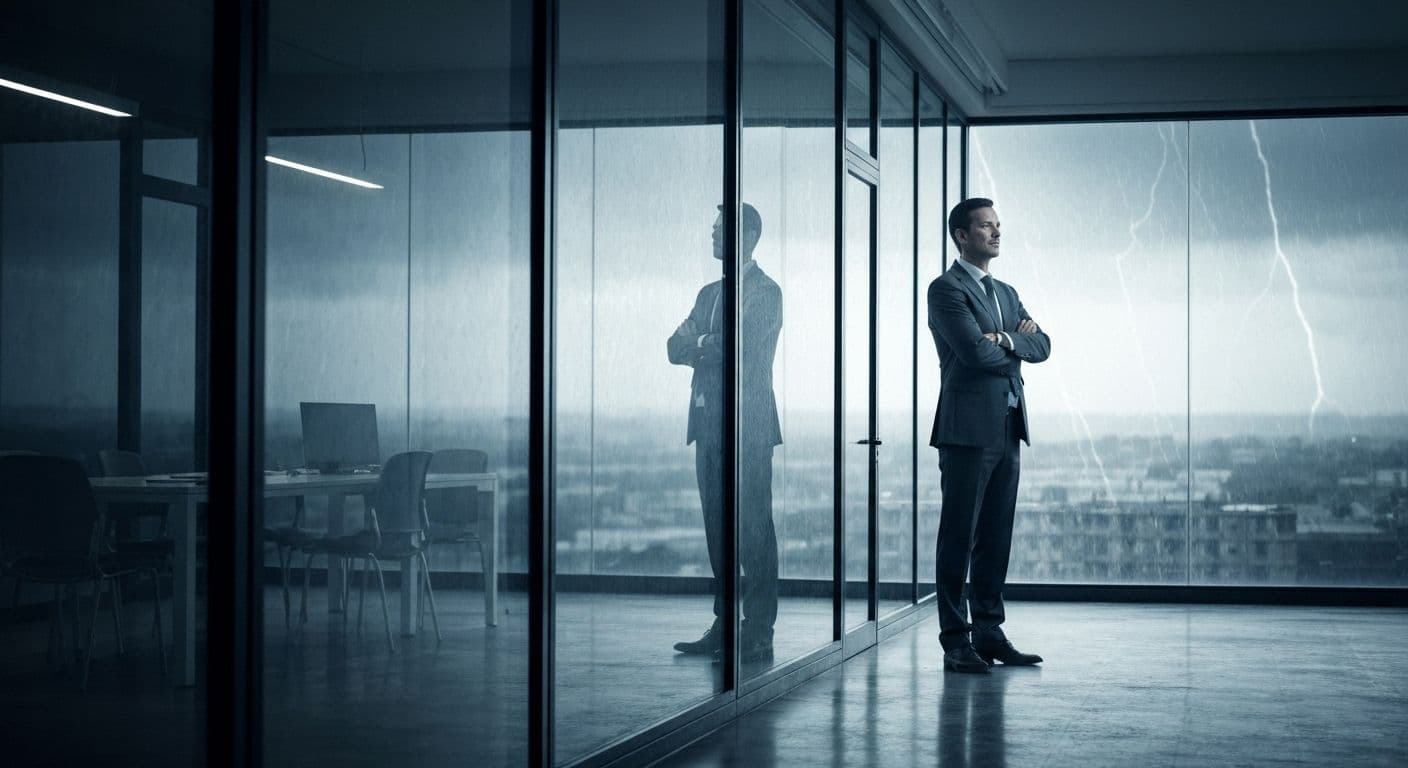 Leader demonstrating self awareness in leadership during a high-pressure business meeting