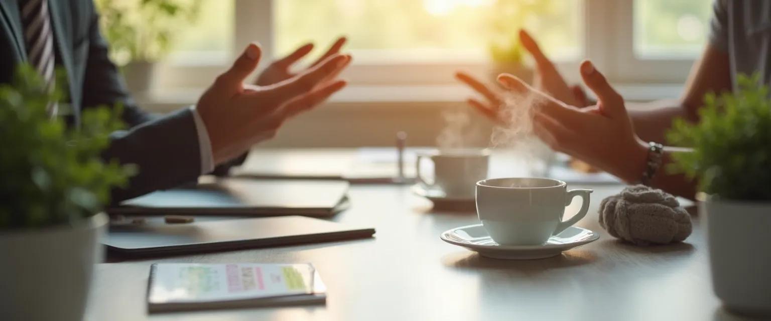 Person practicing 5-minute well-being in workplace exercises at their desk
