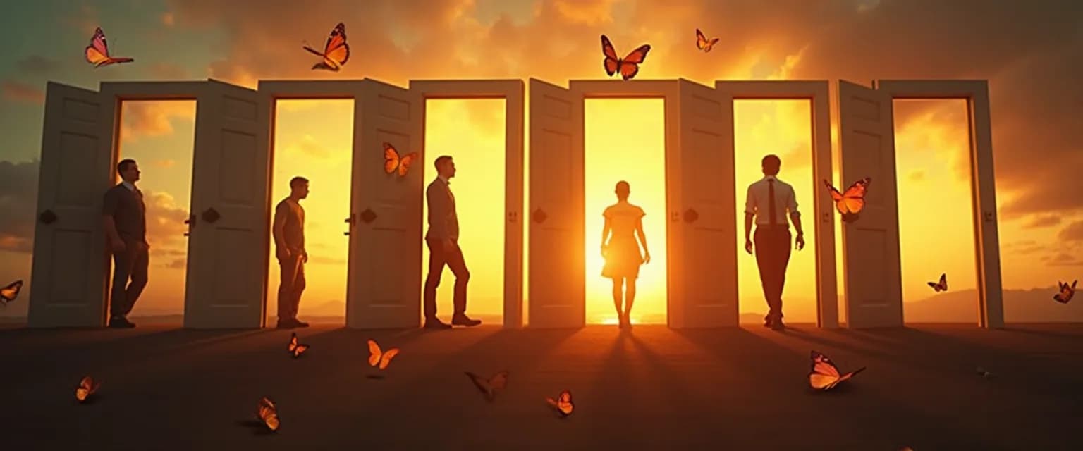 Person reflecting on identity and self awareness during life transition