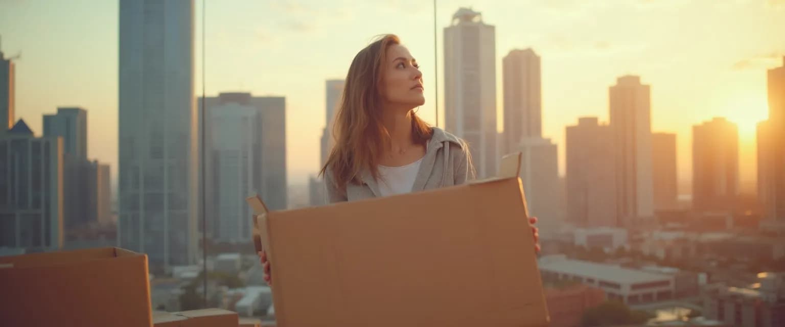 Professional managing anxiety through major changes during job relocation with grounding techniques