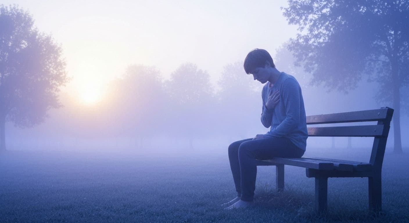 Person practicing breathing exercises to overcome breakup pain and physical heartbreak symptoms