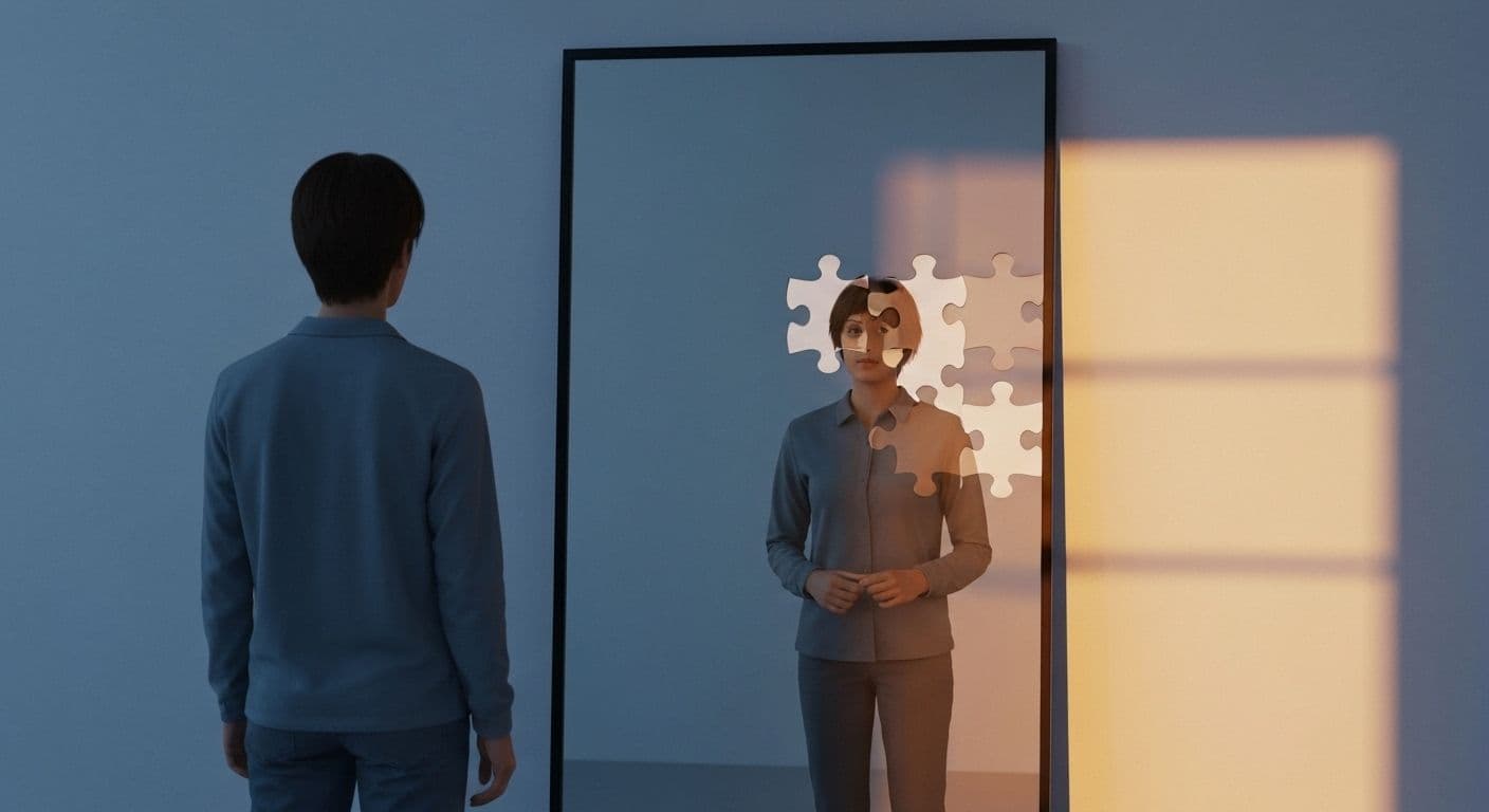 Person reflecting on self understanding and self awareness to break through stuck patterns