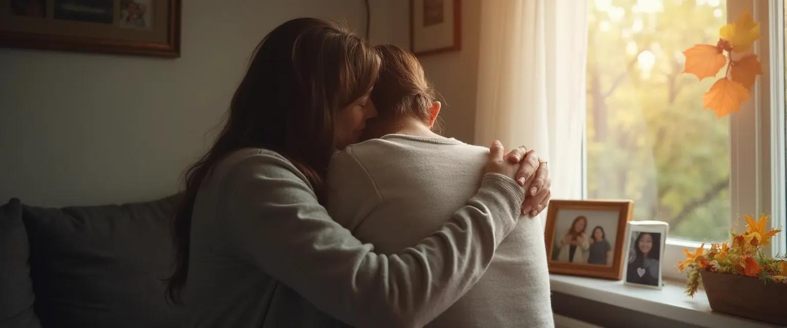 Partner supporting spouse through the stages of grief death after losing a parent