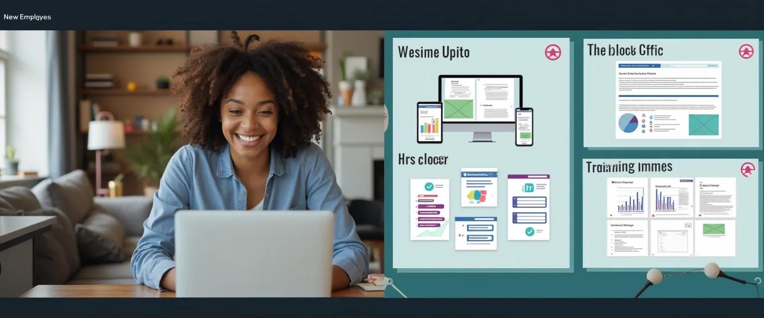 Human resources app interface showing remote employee onboarding process