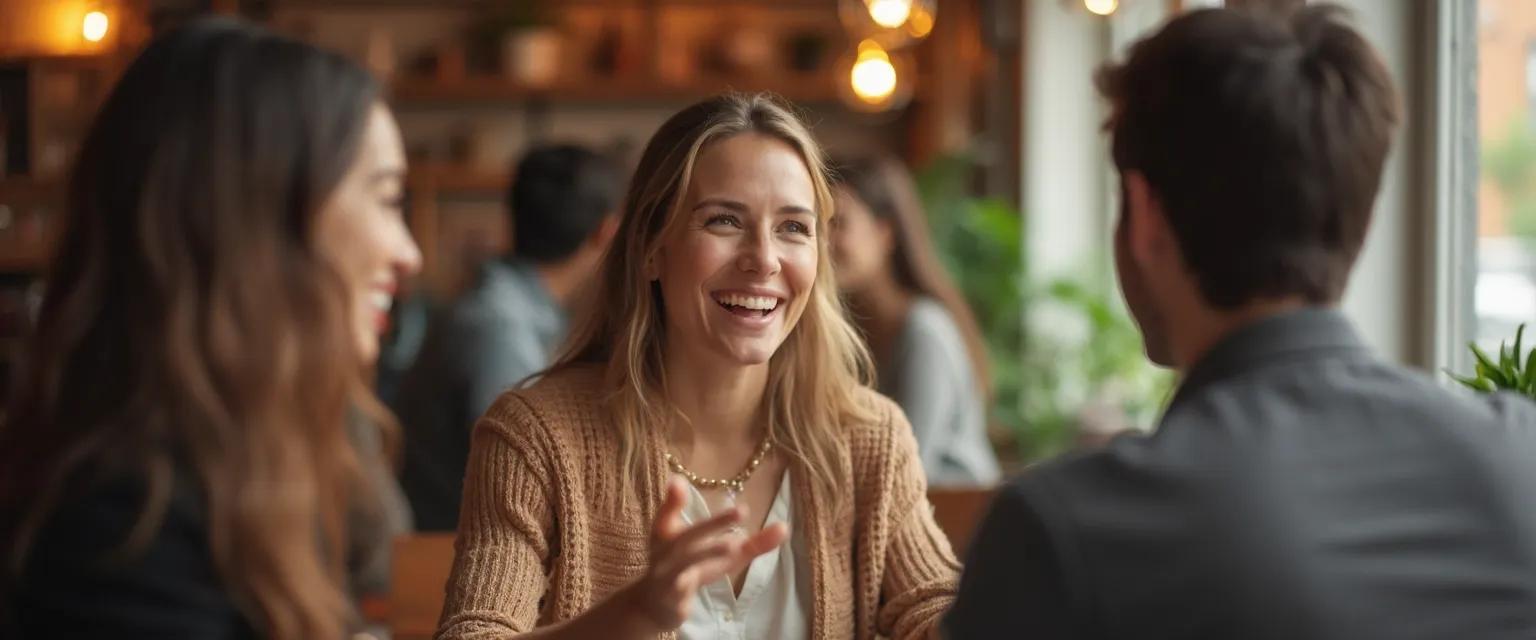 Person practicing Daniel Goleman's social awareness techniques in a conversation