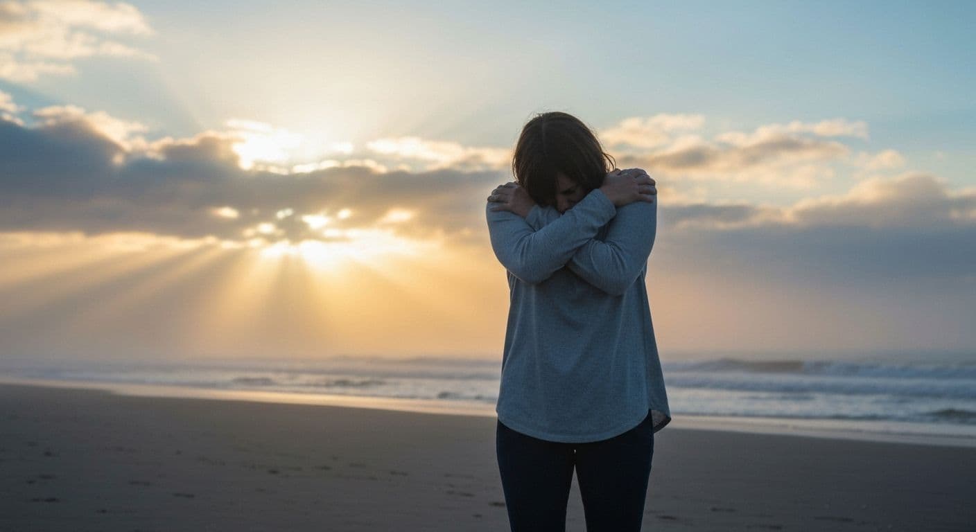 Person practicing self-compassion and learning how to overcome heartbreak through forgiveness