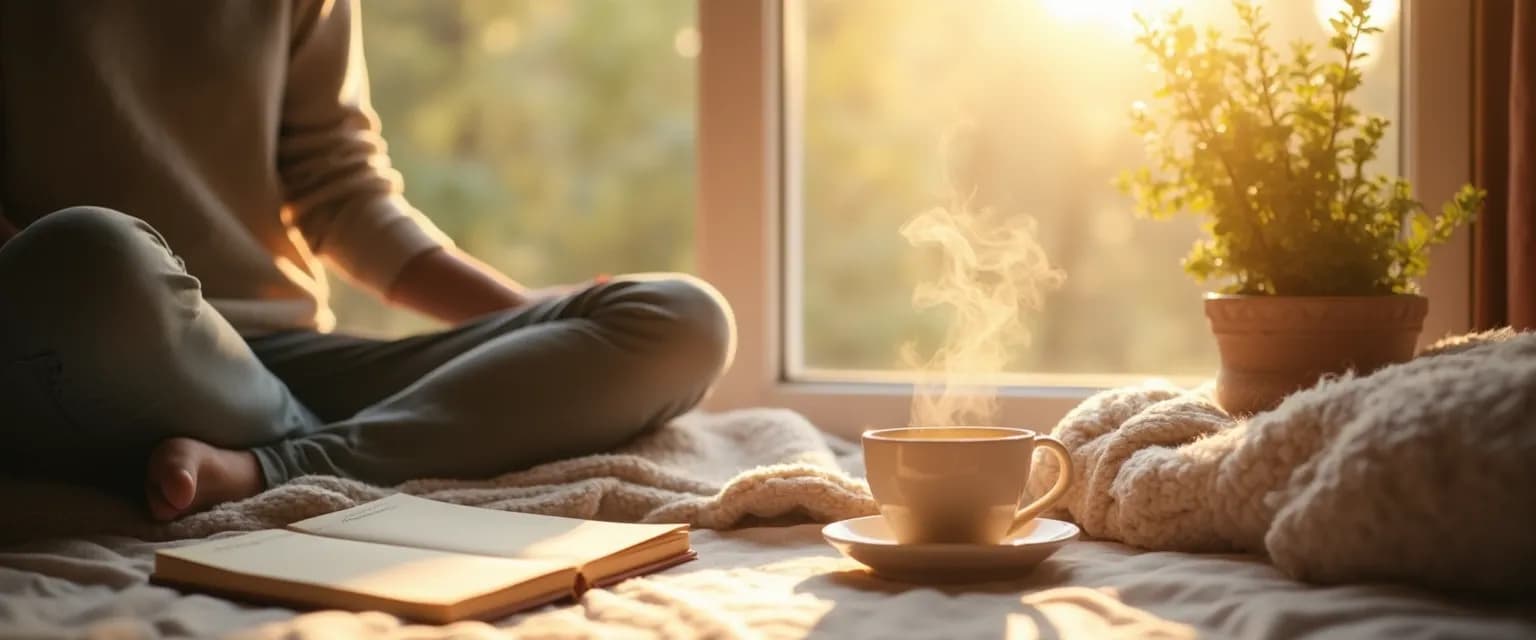 Person enjoying simple happiness rituals to stay happy without digital devices