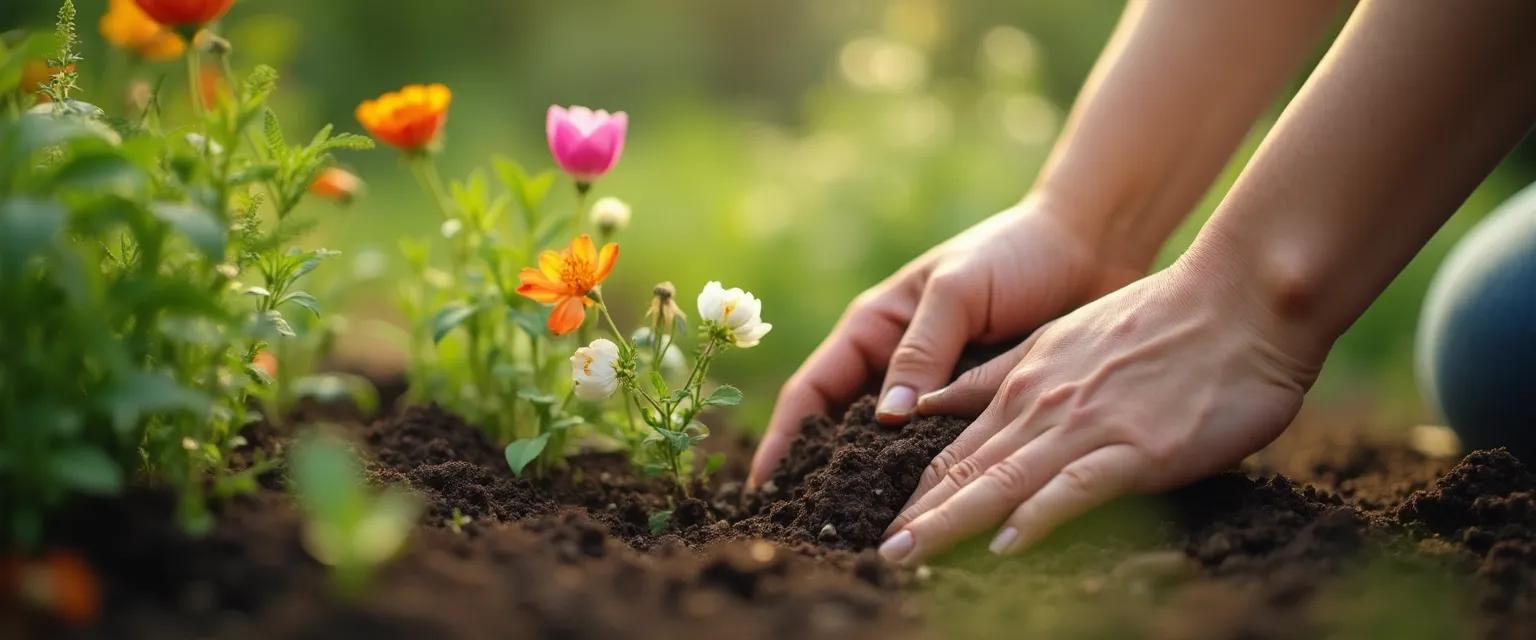 Person gardening outdoors to ease anxiety through seasonal transitions