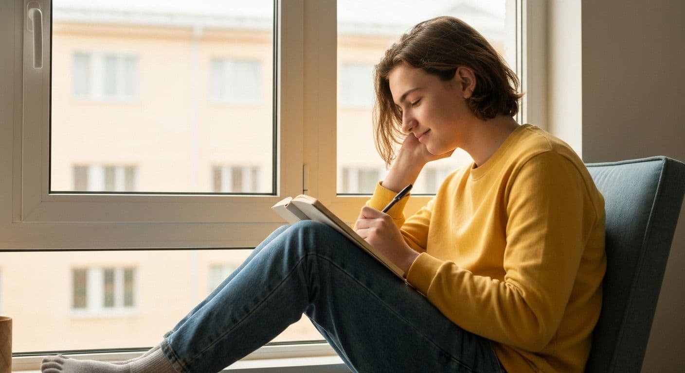 Teenager practicing daily emotional check-in to build self awareness in teenagers through simple reflection