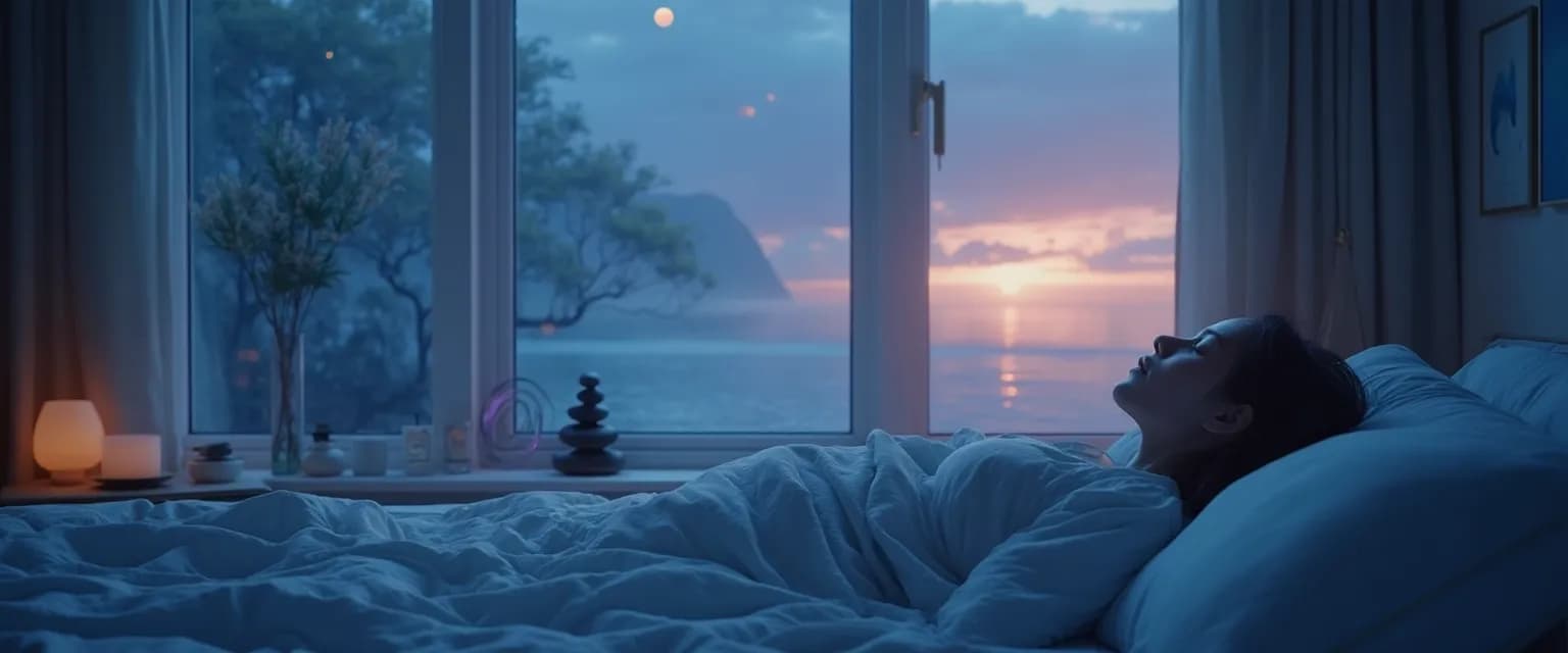 Person peacefully sleeping after aligning conscious mind and subconscious mind with bedtime rituals