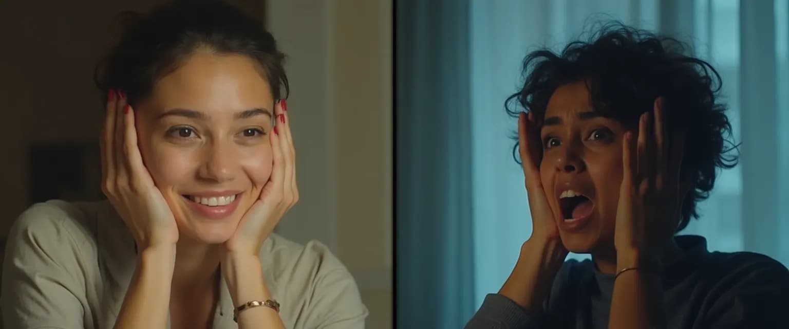 Person managing anxiety in dating experiences with calming techniques