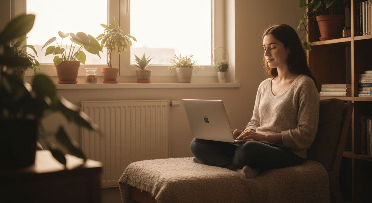 Person setting healthy boundaries while browsing LDR breakup Reddit communities on smartphone