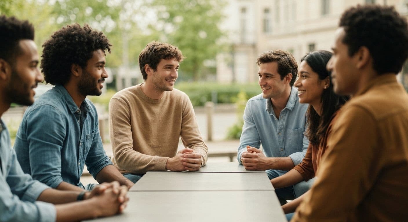 Friends gathering together illustrating best breakup advice for navigating shared friend groups after a relationship ends