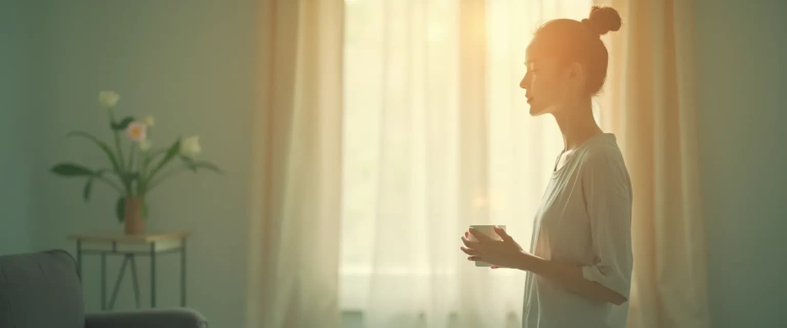 Person cultivating awareness while performing everyday activities