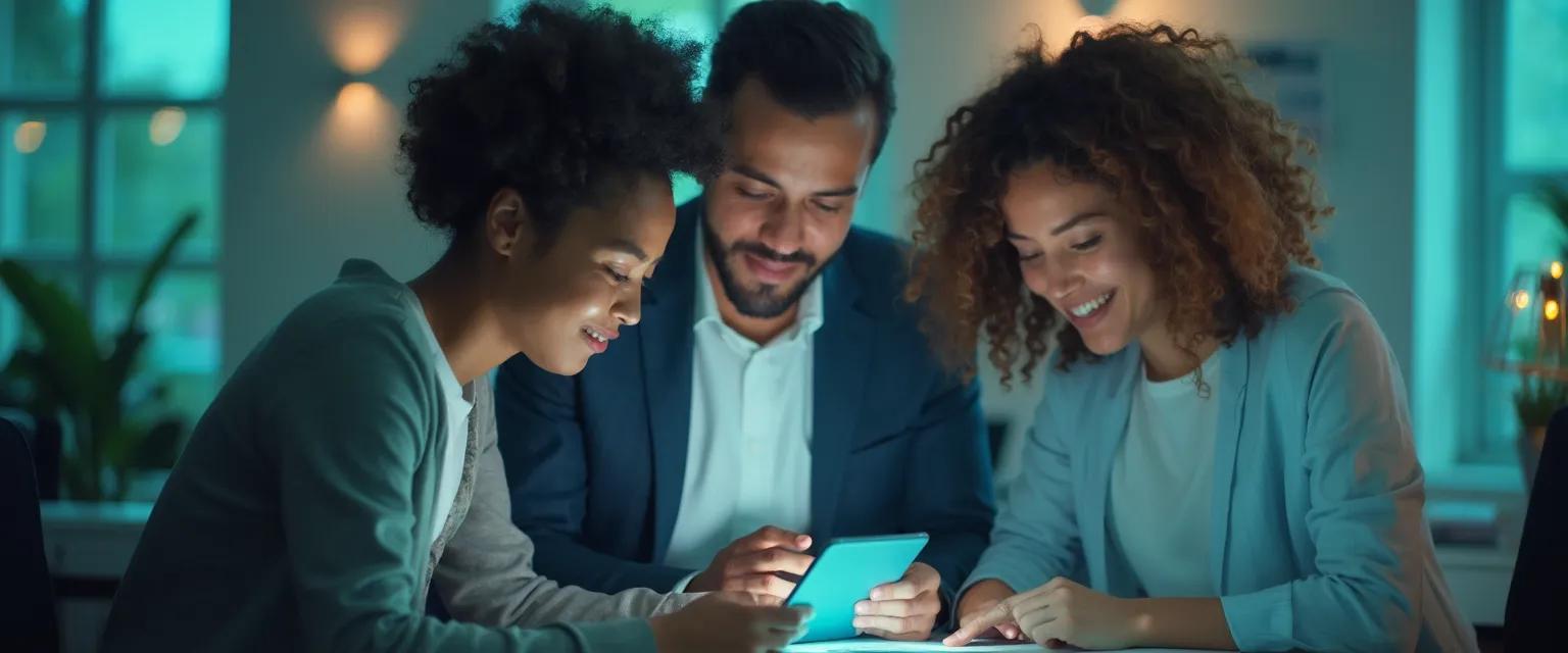 HR leader using app human resources on mobile device to reduce employee turnover