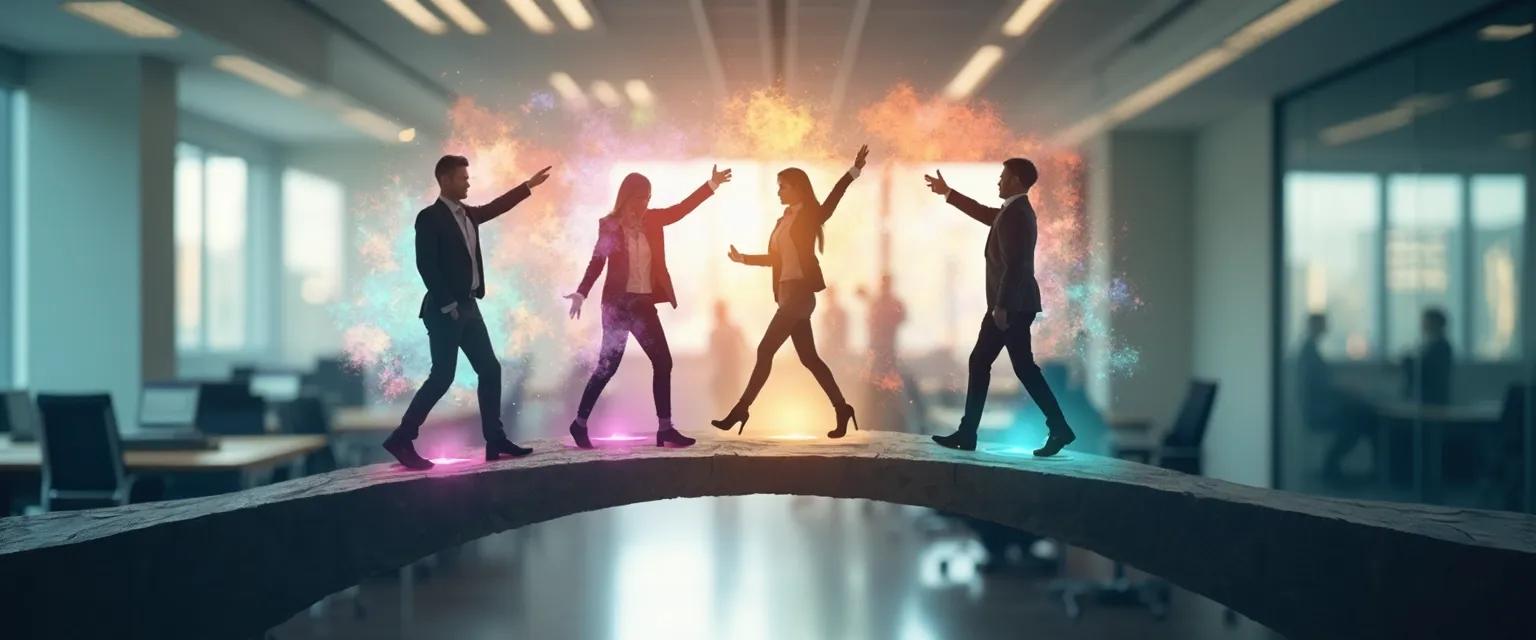 Professionals using MBTI self-awareness techniques to improve workplace communication