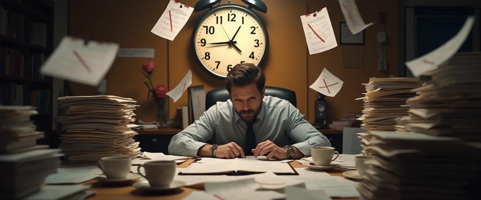 Person overcoming procrastination during major deadlines with emergency productivity techniques