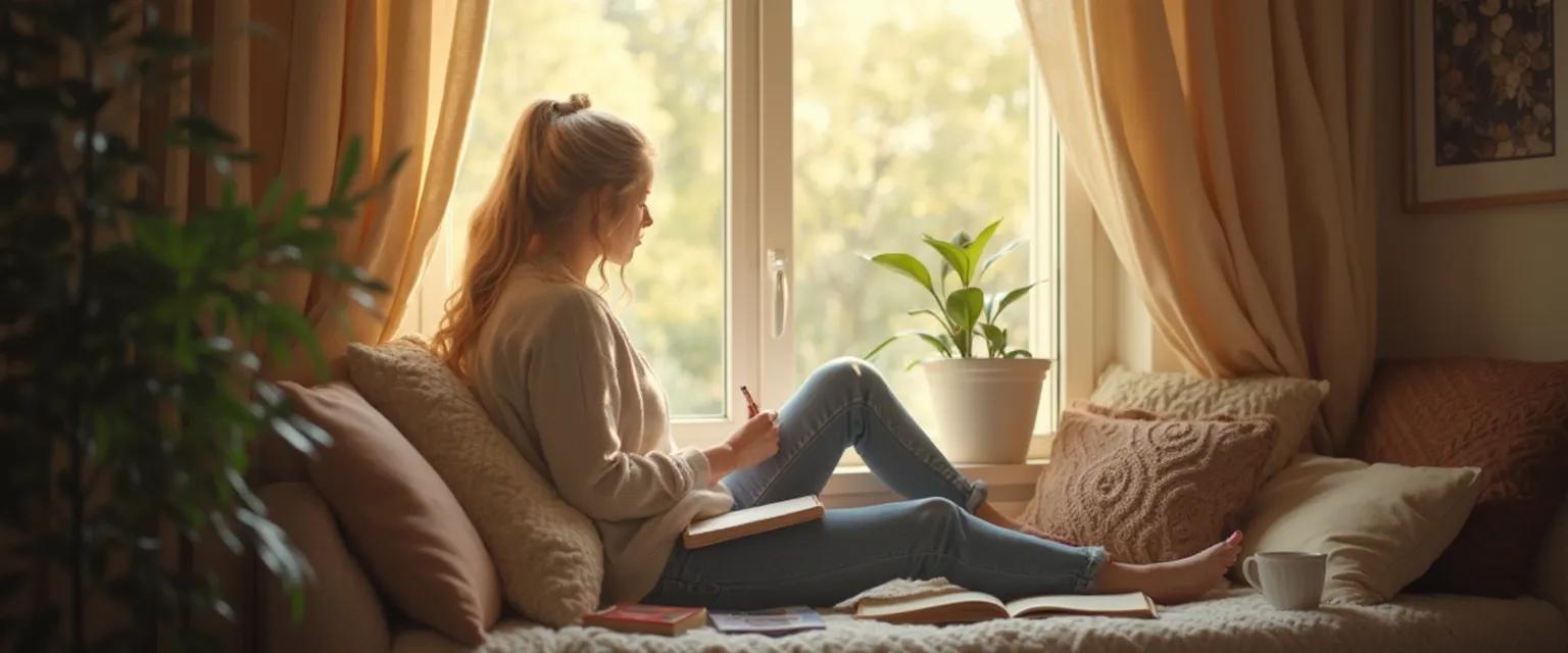 Woman practicing self-healing techniques recommended by breakup therapist near me