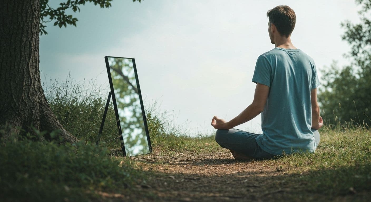 Person practicing self awareness 101 techniques with calm, grounded expression