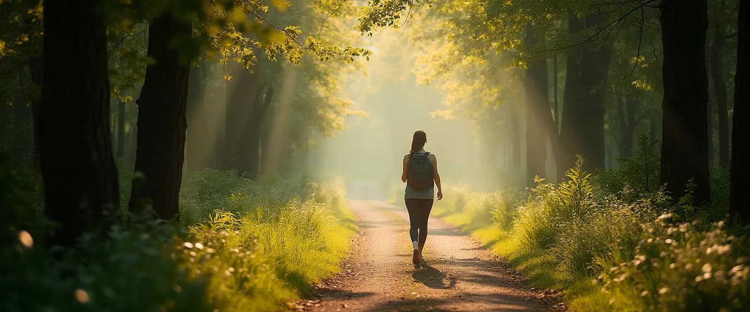 Person practicing walking meditation to move your mind toward calm and clarity