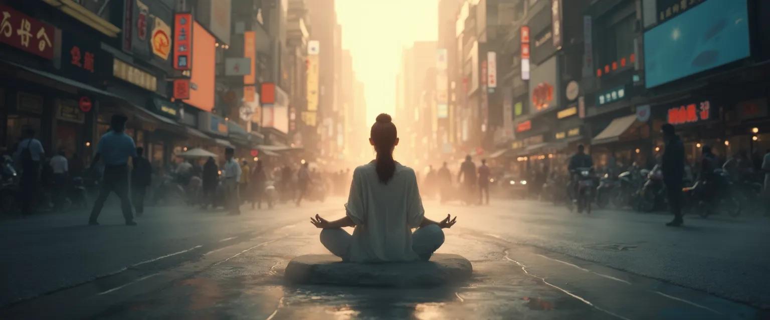 Person experiencing a quiet mind through unconventional stillness techniques