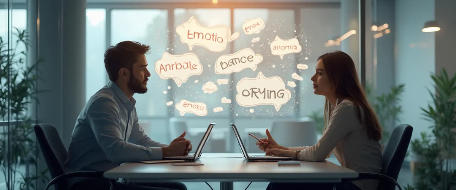 Professional colleagues using emotional intelligence techniques to resolve workplace conflict