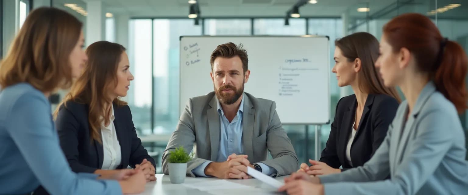 Team meeting focused on improving employee self-awareness through feedback exercises